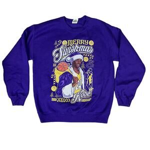Kobe Bryant Los Angeles Lakers Merry Swish-Mas XOXO Purple Sweatshirt Size M